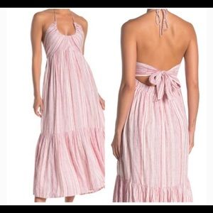 Free People Pink and White Striped Maxi Drrss